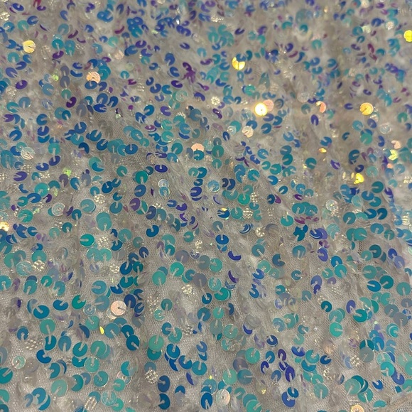 Primavera Formal Prom Dress White with Pastel Sequins Size 4 - Picture 9 of 10